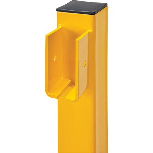 End Post for Light-Duty Guard Rails, Steel, 42" H, Safety Yellow Dufferin Supply