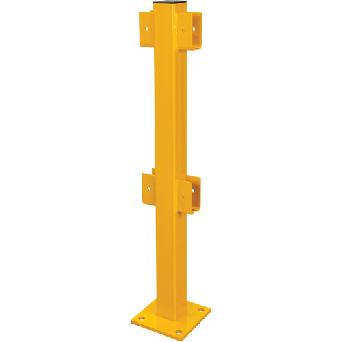 In-Line Post for Light-Duty Guard Rails, Steel, 42" H, Safety Yellow Dufferin Supply