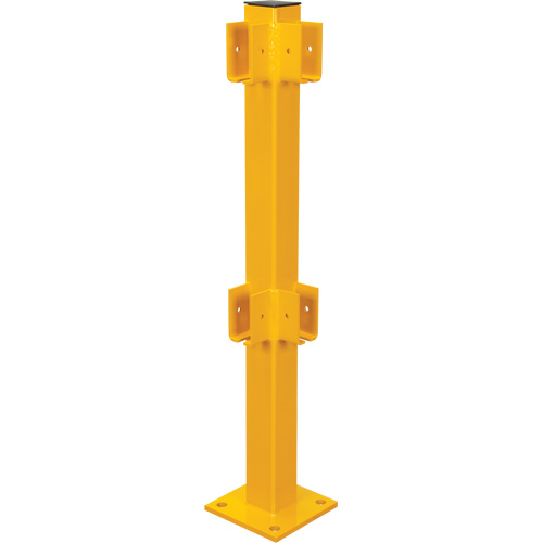 Corner Post for Light-Duty Guard Rails, Steel, 42" H, Safety Yellow Dufferin Supply