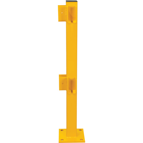 Corner Post for Light-Duty Guard Rails, Steel, 42" H, Safety Yellow Dufferin Supply