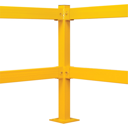 Corner Post for Light-Duty Guard Rails, Steel, 42" H, Safety Yellow Dufferin Supply