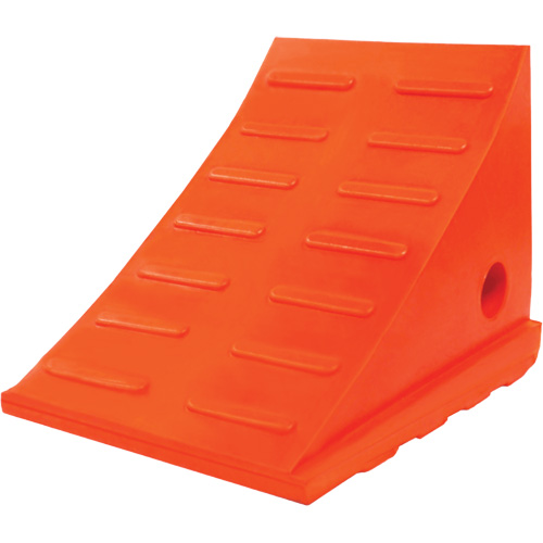 25 Ton General Purpose Wheel Chock, Urethane, Orange Dufferin Supply