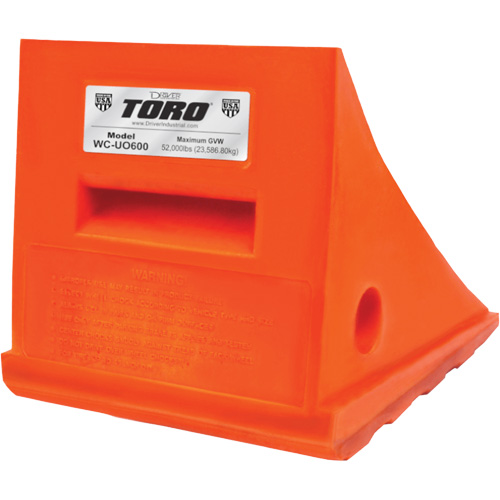 25 Ton General Purpose Wheel Chock, Urethane, Orange Dufferin Supply