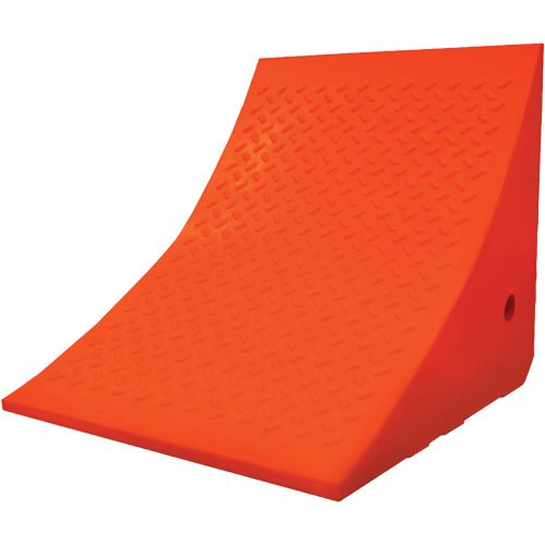 70 Ton Large Equipment Wheel Chock, Urethane, Orange Dufferin Supply