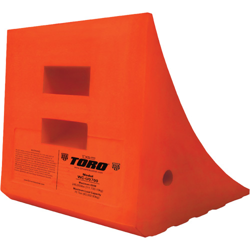 70 Ton Large Equipment Wheel Chock, Urethane, Orange Dufferin Supply