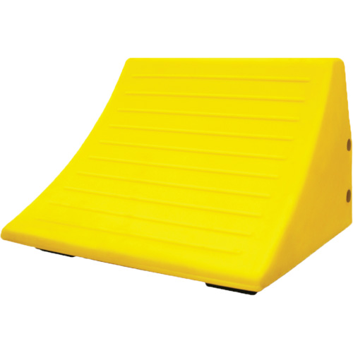 70 Ton Large Equipment Wheel Chock with Handle, Urethane, Yellow Dufferin Supply