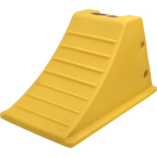 75 Ton Large Equipment Wheel Chock with Grip Pads, Urethane, Yellow Dufferin Supply