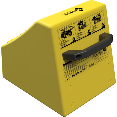 Checkers Safety Heavy-Duty Ultra Class Mining Wheel Chock without Bracket, HDPE, Yellow, 14-1/2" W x 17-1/2" D x 16" H Dufferin Supply
