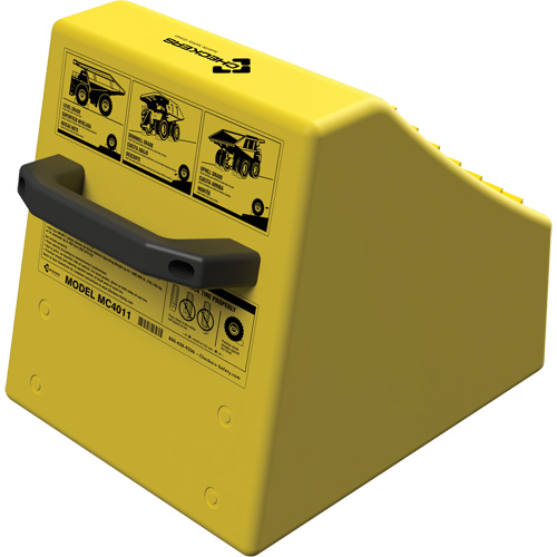 Checkers Safety Heavy-Duty Ultra Class Mining Wheel Chock without Bracket, HDPE, Yellow, 14-1/2" W x 17-1/2" D x 16" H Dufferin Supply