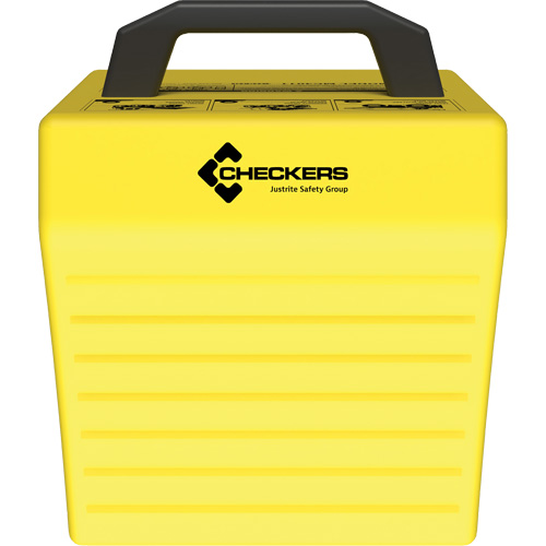 Checkers Safety Heavy-Duty Ultra Class Mining Wheel Chock without Bracket, HDPE, Yellow, 14-1/2" W x 17-1/2" D x 16" H Dufferin Supply