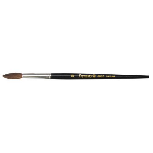 Black Pointed Bristle Artist Brush, 5.7 mm Brush Width, Camel Hair, Wood Handle Dufferin Supply