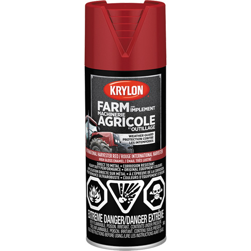 Peinture en a&eacute;rosol pour la ferme et l'&eacute;quipement, Rouge International Harvester, Tr&egrave;s brillant, 340 g, Canette a&eacute;rosol Dufferin Supply