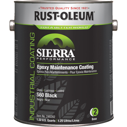Rev&ecirc;tement dentretien &eacute;poxydique &agrave; base deau Sierra S60 Partie 2 Couche de fond, Gallon, Noir Dufferin Supply