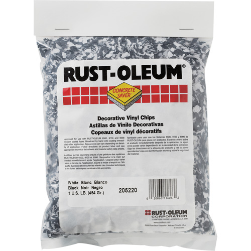 Pastilles de vinyle d&eacute;coratives Concrete Saver, 0,5 kg, Sac, M&eacute;lange noir/blanc Dufferin Supply