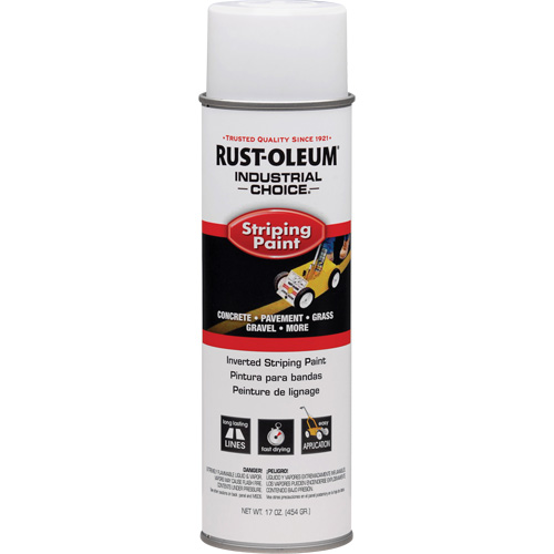 Peinture de traçage en a&eacute;rosol syst&egrave;me S1600 Industrial Choice applicable en position invers&eacute;e, Blanc, 18 oz, Canette a&eacute;rosol Dufferin Supply