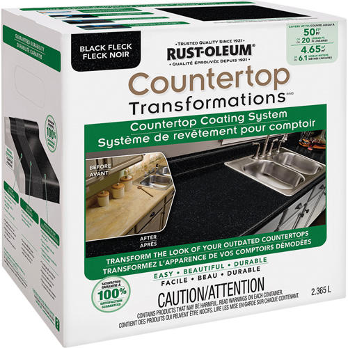 Countertop Transformations&reg; Fleck Countertop Coating System, 2.37 L, Kit, Black Fleck Dufferin Supply