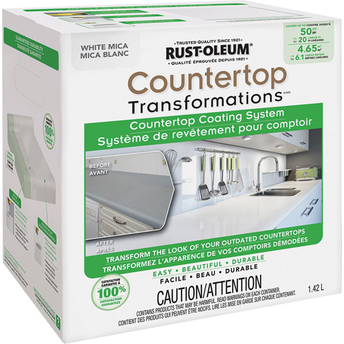 Syst&egrave;me de rev&ecirc;tement au mica pour comptoir Countertop Transformations, 1,42 L, Trousse, Mica blanc Dufferin Supply