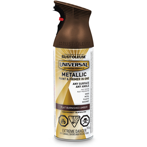 Universal&reg; Spray Paint, Burnished Amber Brown, Very Flat, Aerosol Can Dufferin Supply