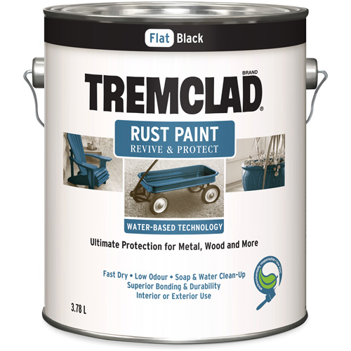 Peinture antirouille &agrave; base d'eau Tremclad, 3,78 L, Gallon, Noir Dufferin Supply