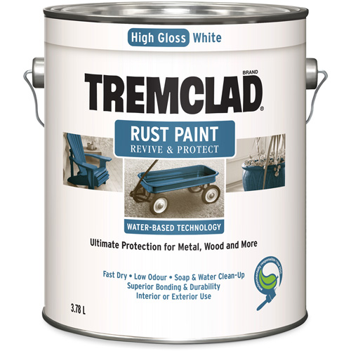 Tremclad&reg; Water-Based Rust Paint, 3.78 L, Gallon, White Dufferin Supply