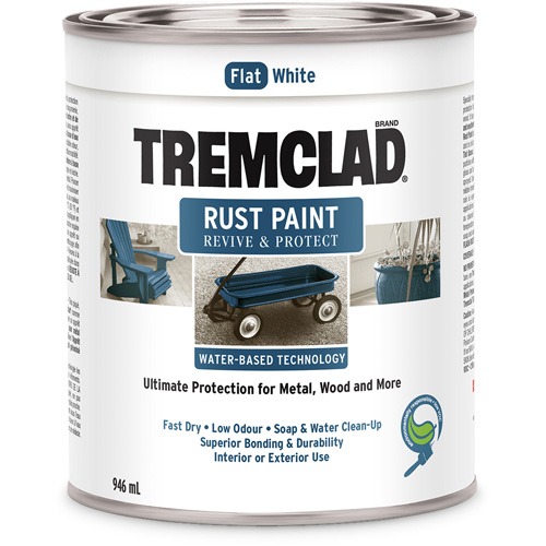 Peinture antirouille &agrave; base d'eau Tremclad, 946 ml, Canette, Blanc Dufferin Supply