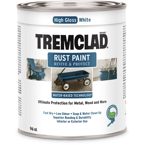 Tremclad&reg; Water-Based Rust Paint, 946 ml, Can, White Dufferin Supply
