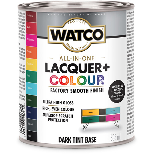Composant de base fonc&eacute; pour finition laqu&eacute;e + couleur tout-en-un Watco, 946 ml, Base &agrave; teinte fonc&eacute;e, Tr&egrave;s brillant Dufferin Supply