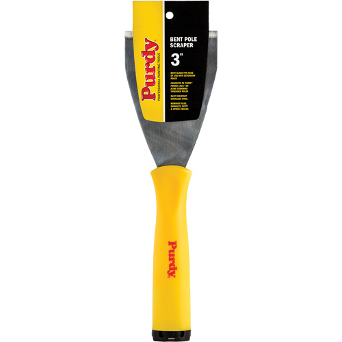 Premium Bent Pole Scraper, Stainless Steel Blade, 3" Wide, Plastic Handle Dufferin Supply