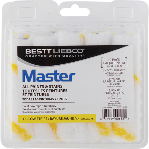 Master Yellow Stripe Mini Roller, 10 mm (3/8") Nap, 101.6 mm (4") L Dufferin Supply