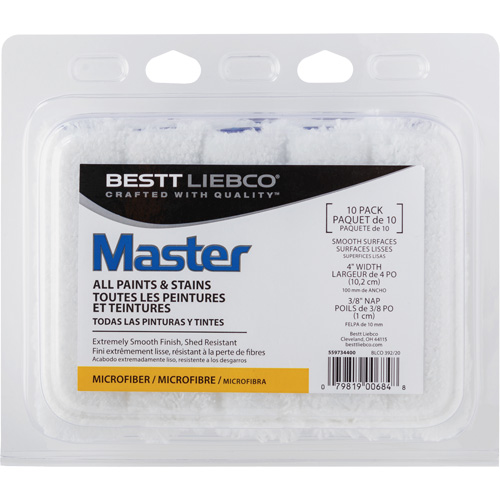 Master Microfiber Roller Cover, 10 mm (3/8") Nap, 101.6 mm (4") L Dufferin Supply