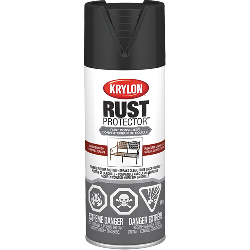 Appr&ecirc;t convertisseur de rouille Rust Protector, Appr&ecirc;t noir, Tr&egrave;s mat, 12 oz, Canette a&eacute;rosol Dufferin Supply