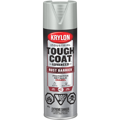 Peinture Tough Coat avec technologie Rust Barrier, Aluminium, M&eacute;tallique, 425 g, Canette a&eacute;rosol Dufferin Supply