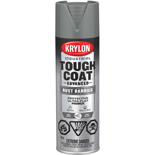 Peinture Tough Coat avec technologie Rust Barrier, Appr&ecirc;t gris, Ultra-mat, 425 g, Canette a&eacute;rosol Dufferin Supply