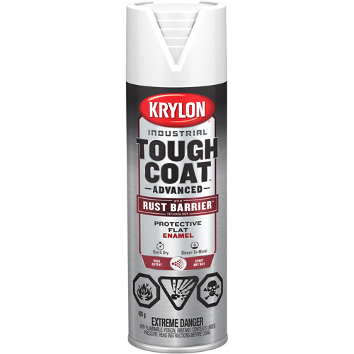 Peinture Tough Coat avec technologie Rust Barrier, Blanc, Fini mat profond, 425 g, Canette a&eacute;rosol Dufferin Supply