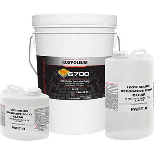 &eacute;poxy d&eacute;coratif 100 % de solides 6700, 3 gal., &eacute;poxy, Tr&egrave;s brillant, Transparent Dufferin Supply