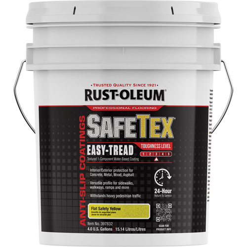 SafeTex&reg; Easy-Tread Acrylic Coating, 4 gal., Water-Based, Flat/Textured, Yellow Dufferin Supply