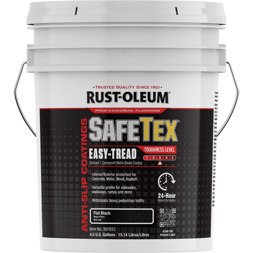 SafeTex&reg; Easy-Tread Acrylic Coating, 4 gal., Water-Based, Flat/Textured, Black Dufferin Supply