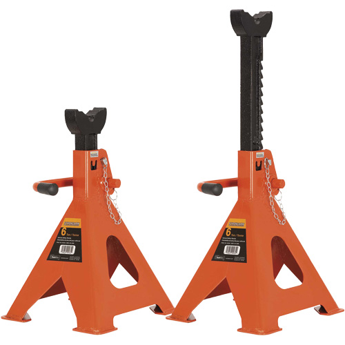 856A Jack Stands, Locking Handle/Ratchet, 6 Ton(s) Capacity, 15-1/2" - 24" H Dufferin Supply