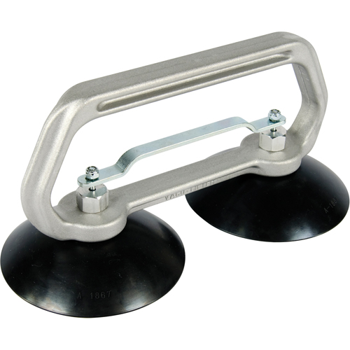 Vacuum Cups - Heavy-Duty Double Cup, 75 lbs. Capacity, 5", Pull-bar, 10" Handle Length Dufferin Supply