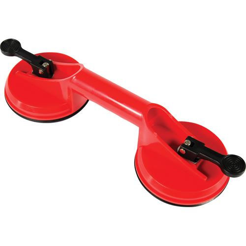 Manually Operated Hand Vacuum Cups - Double Handcup, 66 lbs. Capacity, 4-5/8", Lever, 13" Handle Length Dufferin Supply