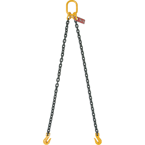 Chain Slings, 80 Chain, Double Legs, Oblong & Slip Hooks, 1/2" x 5' Dufferin Supply