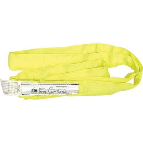 Round Slings, Yellow, 2" W x 6' L, 9000 lbs. Vertical Load Dufferin Supply