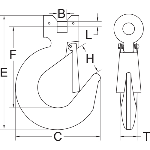 Crochet &agrave; manille avec clapet - calibre 70 Dufferin Supply