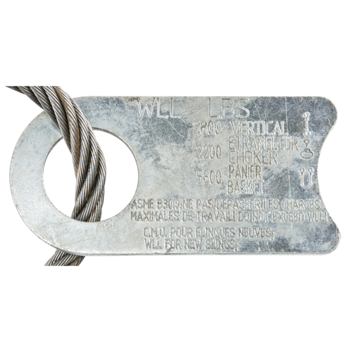 &eacute;lingue de levage &agrave; c&acirc;ble m&eacute;tallique - deux boucles Dufferin Supply