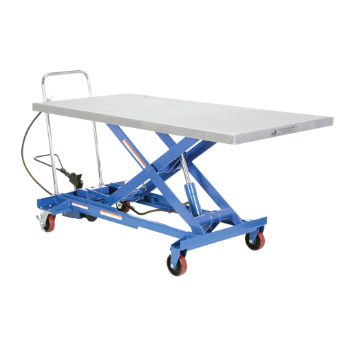 Pneumatic Hydraulic Scissor Lift Table, Steel, 63" L x 31-1/2" W, 1000 lbs. Cap. Dufferin Supply