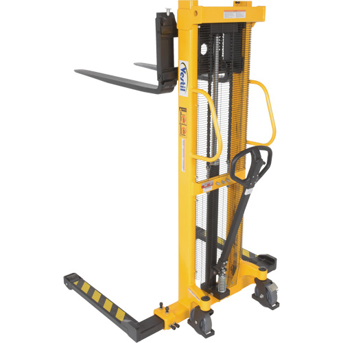 Manual Hydraulic Stacker, Hand Pump Operated, 2000 lbs. Capacity, 63" Max Lift Dufferin Supply