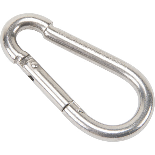 Stainless Steel Snap Hook, 260 lbs (0.13 tons) Working Load Limit, 1/4" Size, 3/8" Eye Dufferin Supply