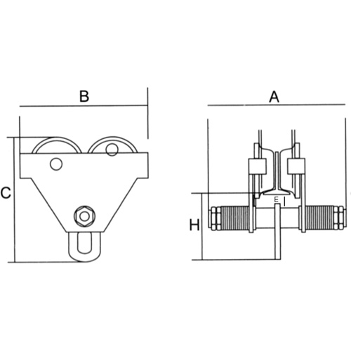 Adjustable Trolley with Safety Plates, 2000 lbs. (1 tons) Dufferin Supply