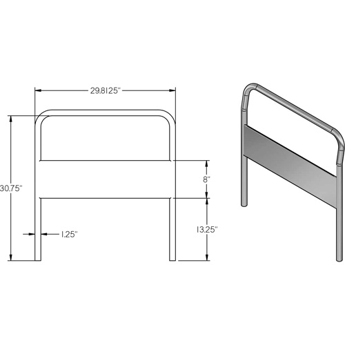 30" Chrome Handle for Platform Truck Dufferin Supply