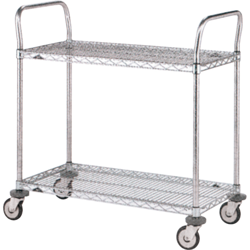 Standard-Duty Utility Carts, Stainless Steel, 24" x 39" x 24", 500 lbs. Capacity Dufferin Supply